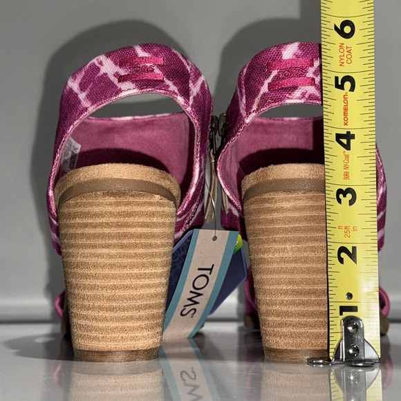 NWT TOMS Women's Majorca Cutout Sandal Pink 100% Cotton 3+" Zip & OrthoLite Sz9 - Picture 5 of 10